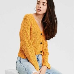 American Eagle Mustard Cardigan
